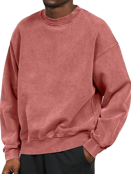 Heavy Thickening Fried Flower Men's Round Neck Loose Sweatshirt - Dumlong.com