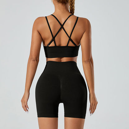 Seamless Push Up Sports Bra High Waist Hip Lift Yoga Pants Suit - Dumlong.com